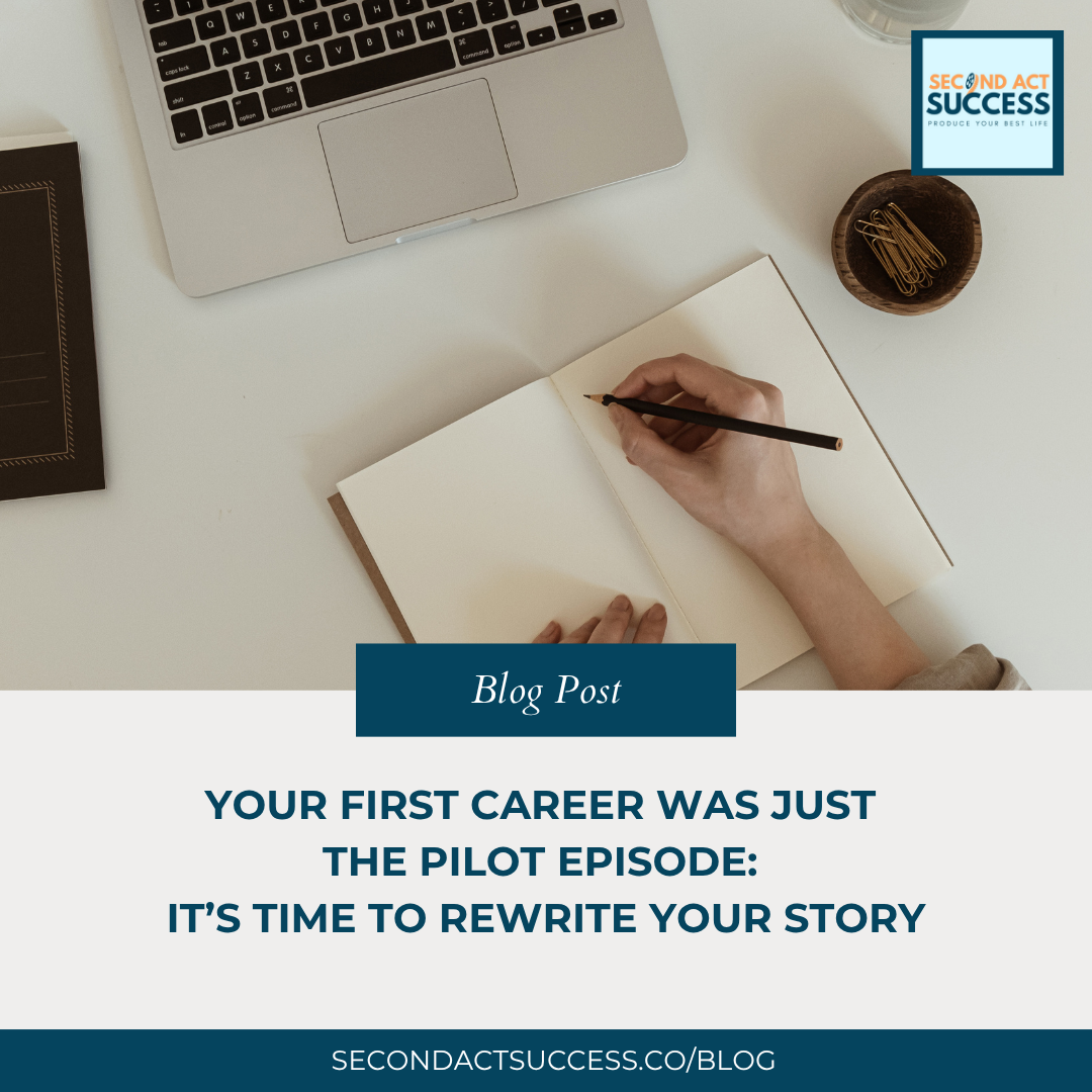 Your First Career Was Just the Pilot Episode: It’s Time to Rewrite Your Story - Blog Post - Woman writing in a notebook by her computer.
